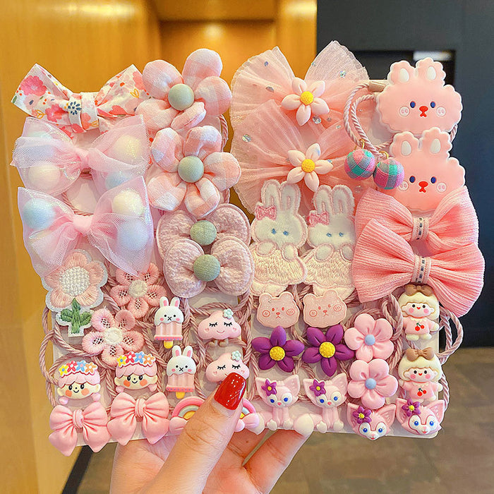Wholesale A set of 20 Cute cartoon bow hair scrunchies  for kids