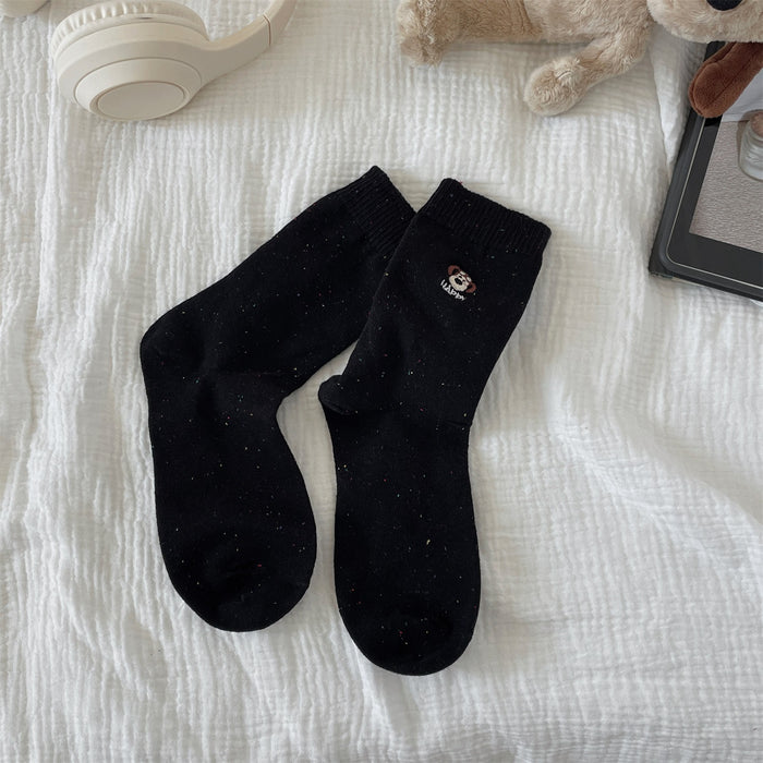 Wholesale Cotton socks, socks, children's socks, cartoon embroidery, college style, long socks, pile socks