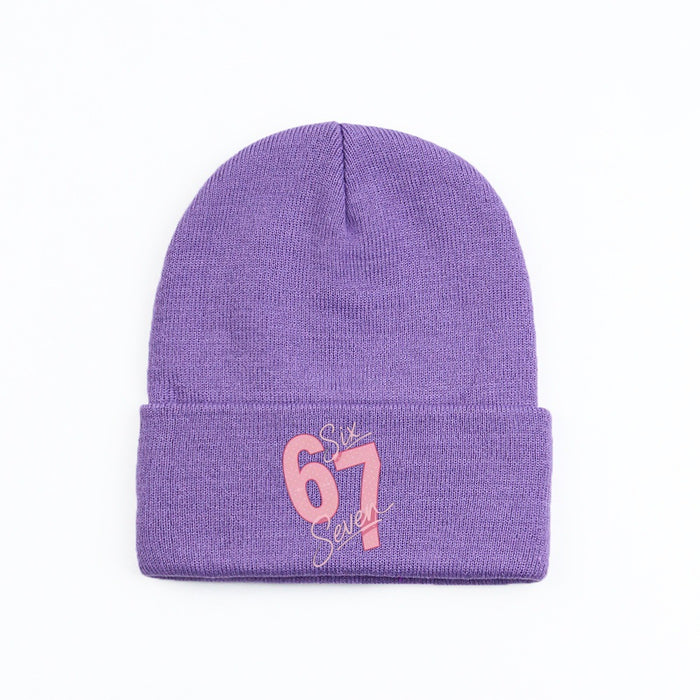 Wholesale Letter pattern knitted hat wool hat warm hat