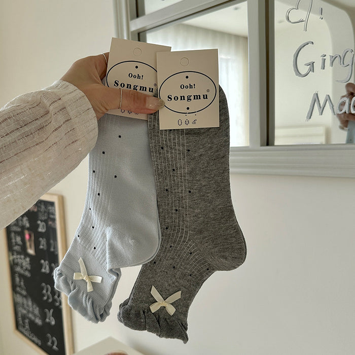 Wholesale Bow shaped boneless socks, new mid length socks