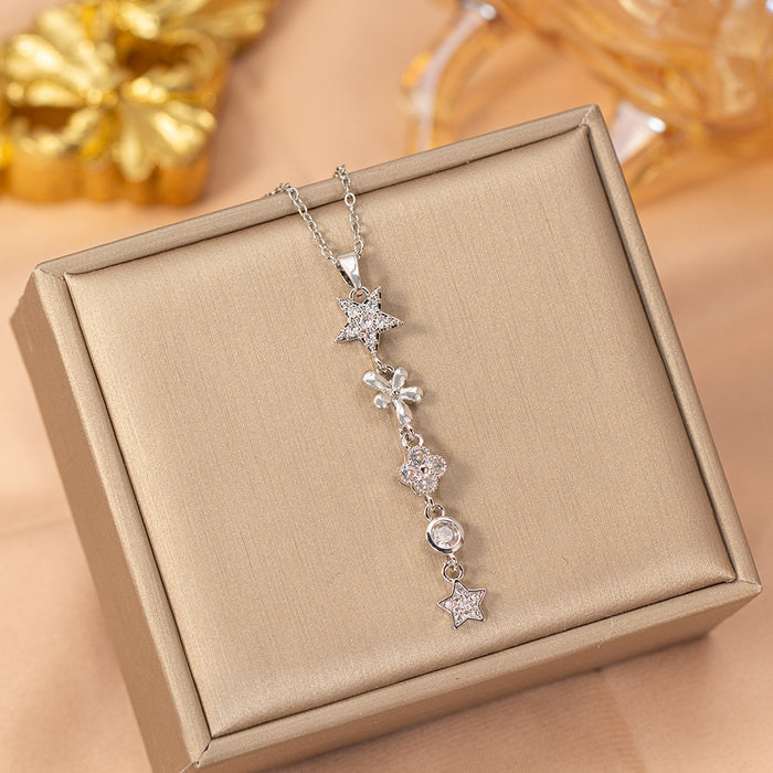 Wholesale Titanium Steel Gold Plated Butterfly Tassel Necklace Trendy Jewelry Accessory MOQ≥2