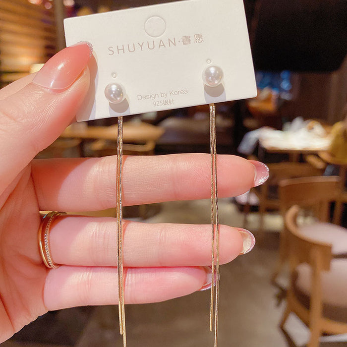 Wholesale Personalized Niche Earrings Fashionable Simple Long Tassel Earrings for Women