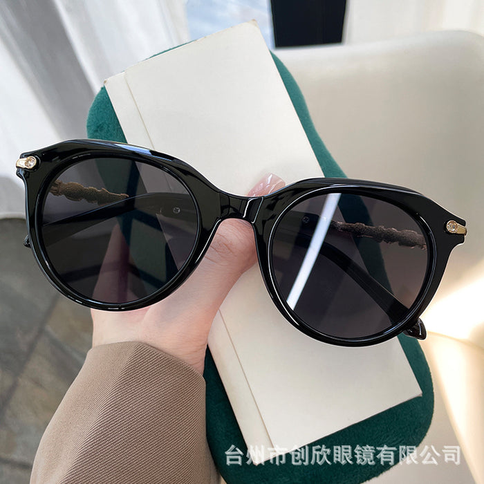 Wholesale Round frame diamond leg sunglasses, sun shading sunglasses