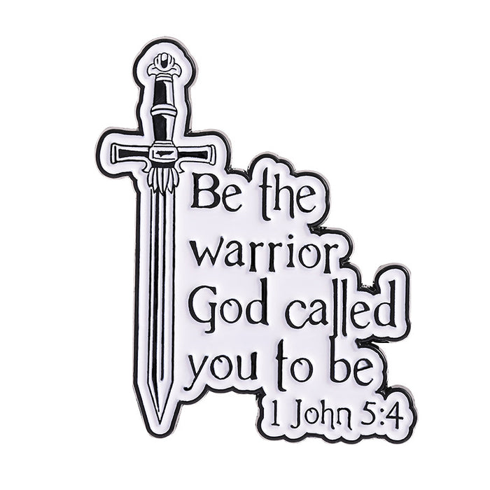 Wholesale Cartoon inspirational English quote brooch