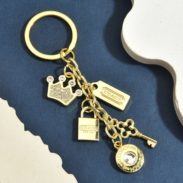 Wholesale Trendy Multi Pendant Aluminum Alloy Keychain Beach Vacation Cute Cartoon Theme Bag Charm