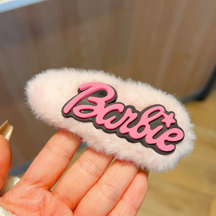 Wholesale Cute and able plush hair clip featuring a cat wearing glasses.