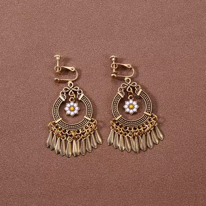 Wholesale Alloy Bohemian Retro Ethnic Style Su Long Earrings JDC-ES-Gumi003