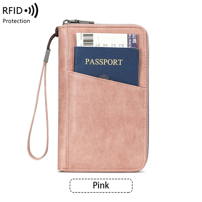 Wholesale RFID Anti-magnetic Zipper Passport Multifunctional Wallet