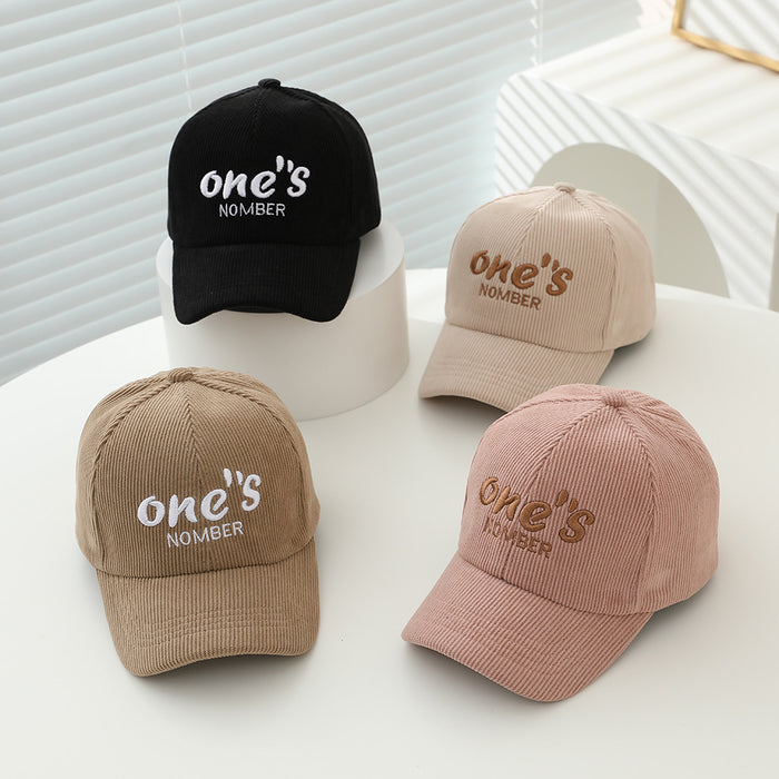 Wholesale Kids Baseball Cap English Letter Fleece Lined Autumn Casual Unisex Chic Outdoor Hat