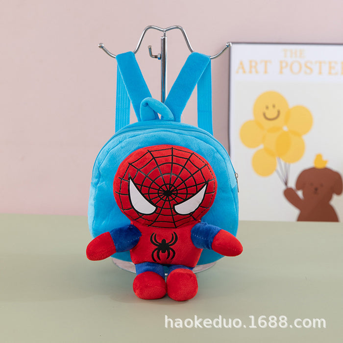 Wholesale Plush small backpack kindergarten school bag cartoon cute girl boy plush backpack