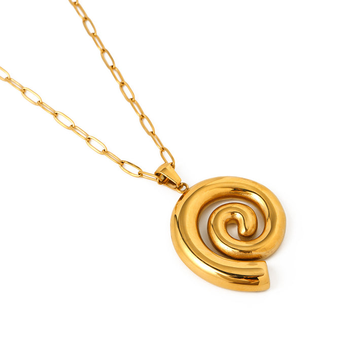 Wholesale 18k Gold Stainless Steel Thread Circle Pendant Necklace JDC-NE-JD413