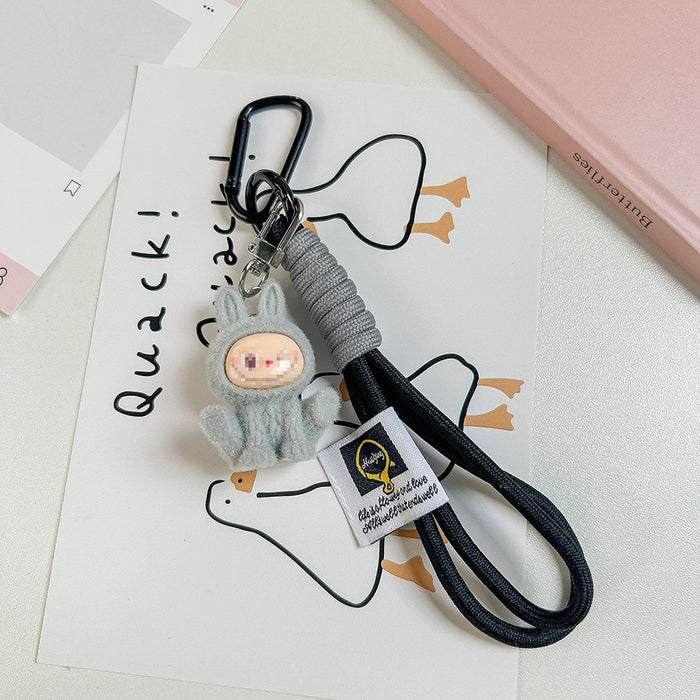 Wholesale flocked cute doll keychain backpack charm