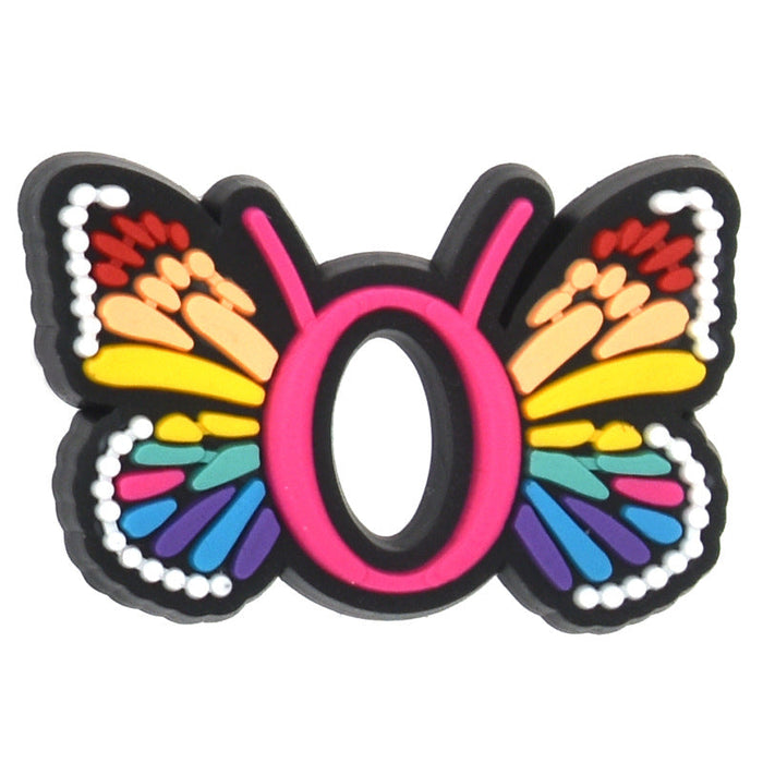 Wholesale 100 PCS PVC Cartoon Butterfly Alphabet DIY Shoe Buckles JDC-SC-RYY004