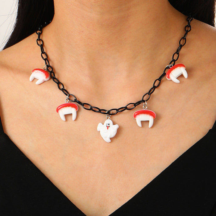 Wholesale  Masquerade Personality Accessories Funny Fun Pumpkin Ghost Cartoon Resin Necklace