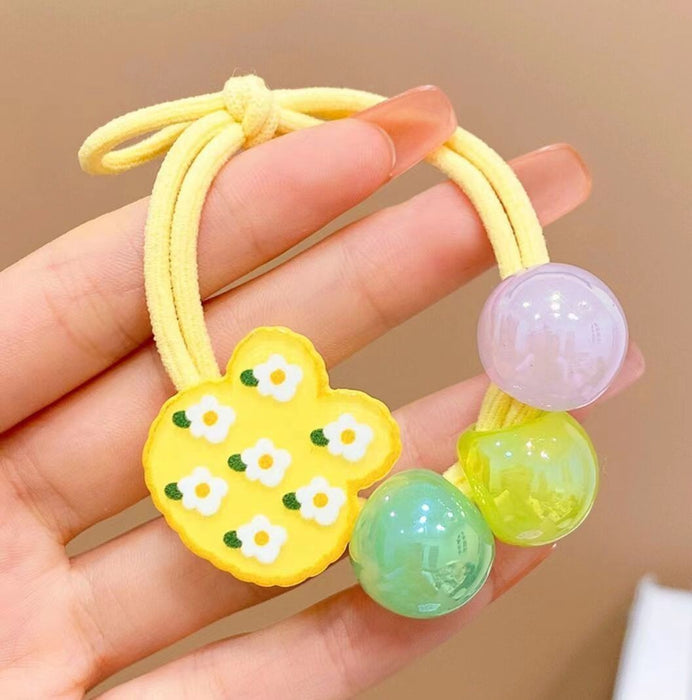 Wholesale Children's Hair Rope Cartoon Hair Rope Bear Hair Tie Cute Rubber Tendon Girls' Pony Tail Headwear Little Girls' Hair Ring Hair Accessories