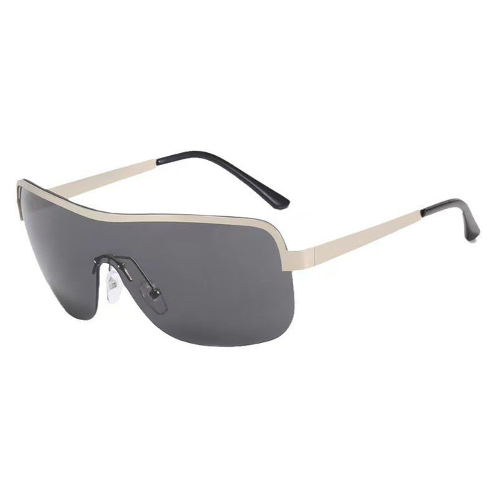 Wholesale Riding windproof sports sunglasses, integrated sunglasses, oversized frame, high-end metal goggles