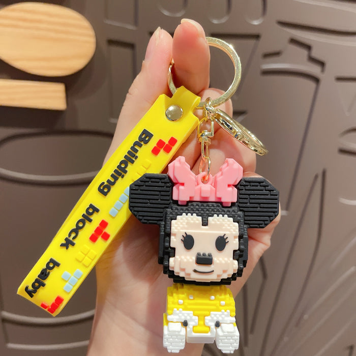 Wholesale Cartoon Building Block PVC Keychain JDC-KC-JinYuan001