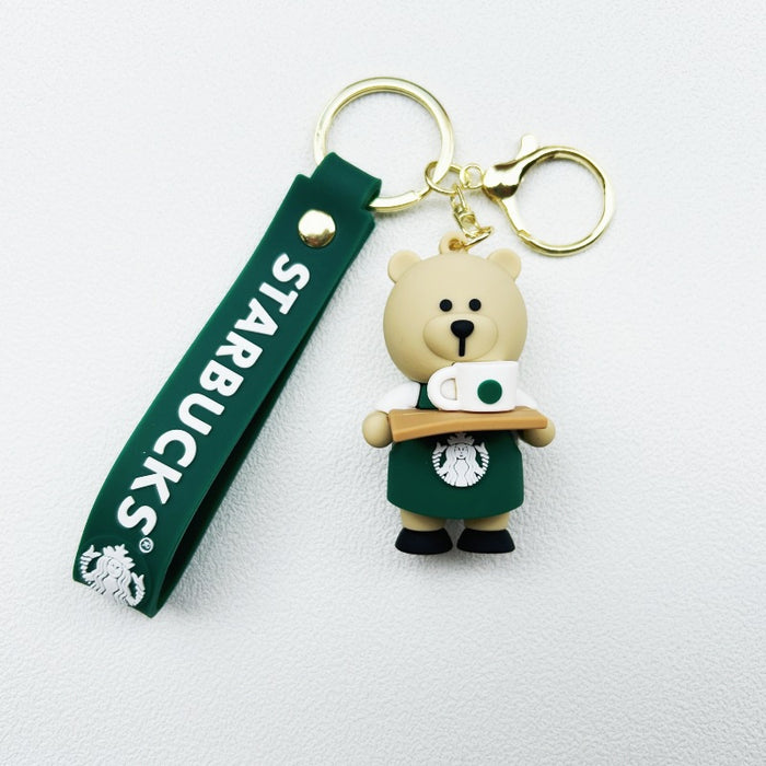 Wholesale Creative Cartoon PVC Soft Rubber Bear Keychain JDC-KC-WuYi010