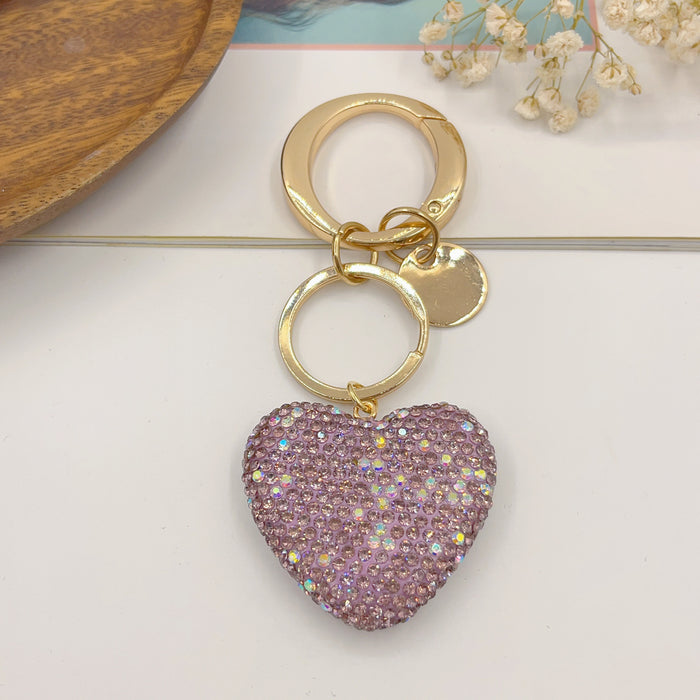 Wholesale Rhinestone Love Soft Clay Keychain JDC-KC-NaiLi003