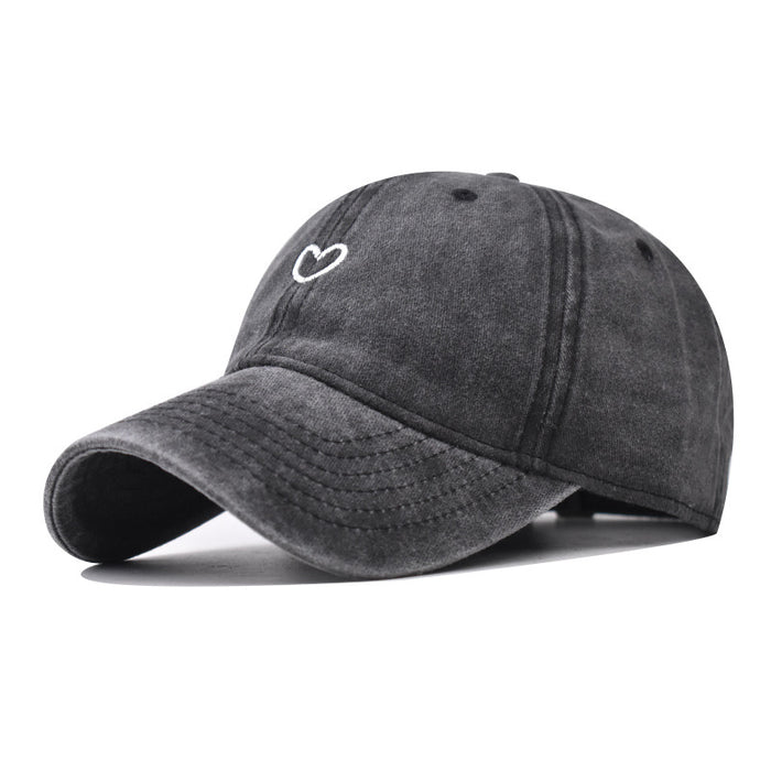 Wholesale Pure cotton washed old cute embroidered baseball cap duck tongue cap