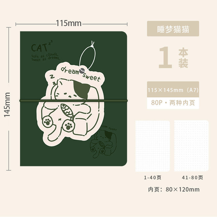 Wholesale Cute A7 Loose Leaf PU Leather Journal Grid Inner Pages Student Notebook