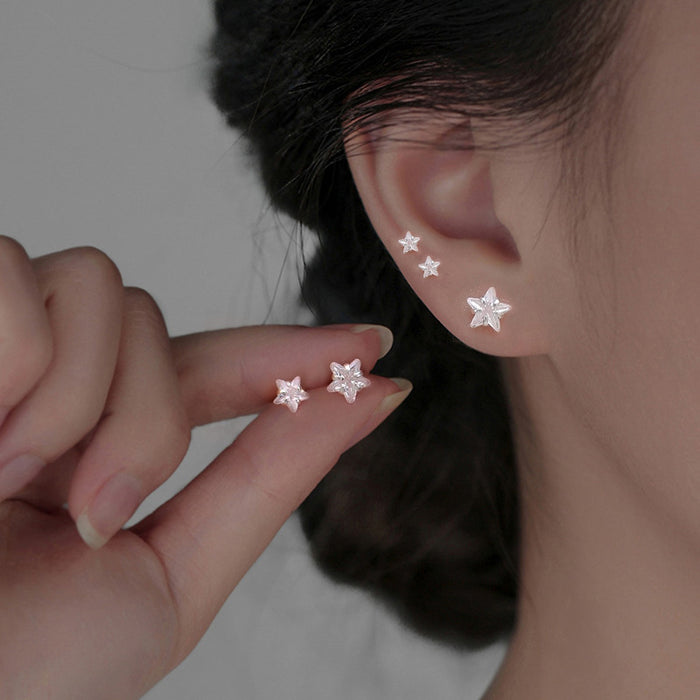 Wholesale Zircon earrings are small and delicate, with delicate overlapping earrings