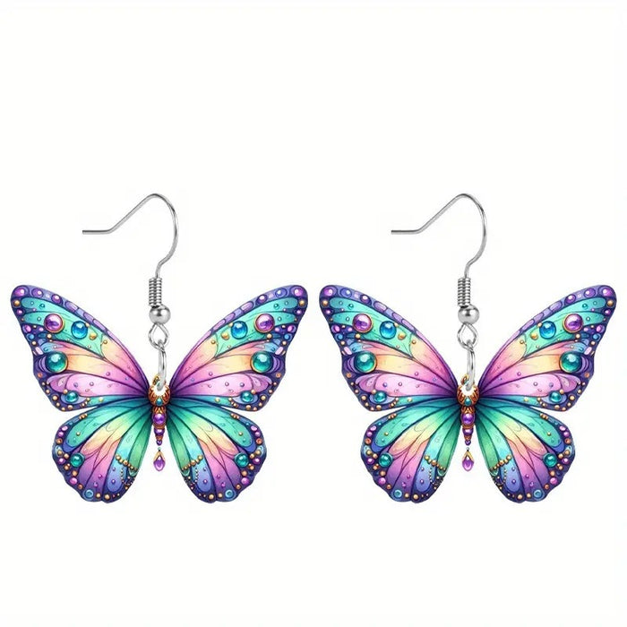 Wholesale Acrylic Butterfly Earrings JDC-ES-Zhanh002