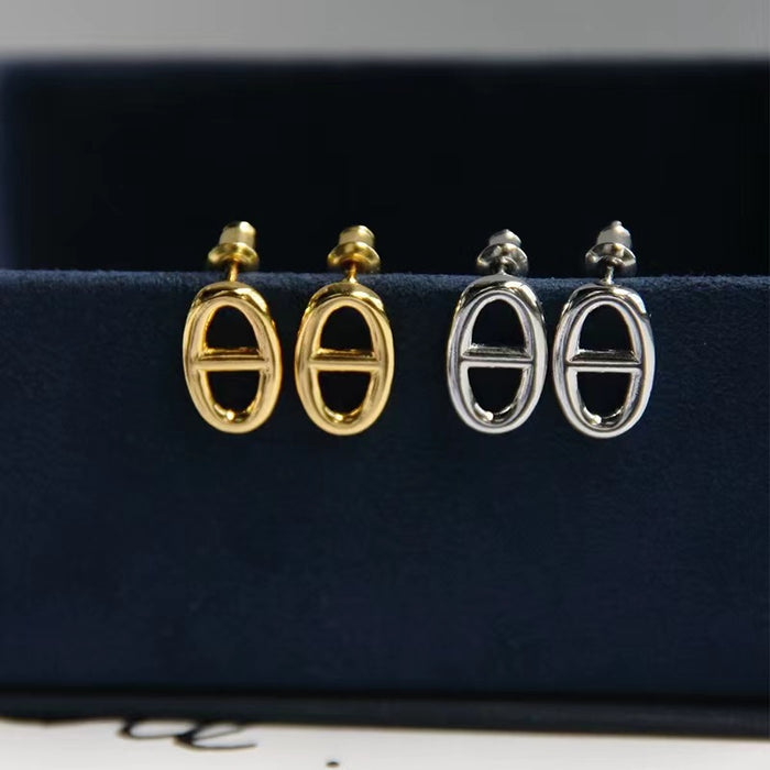 Wholesale Simple geometric metal copper stud earrings