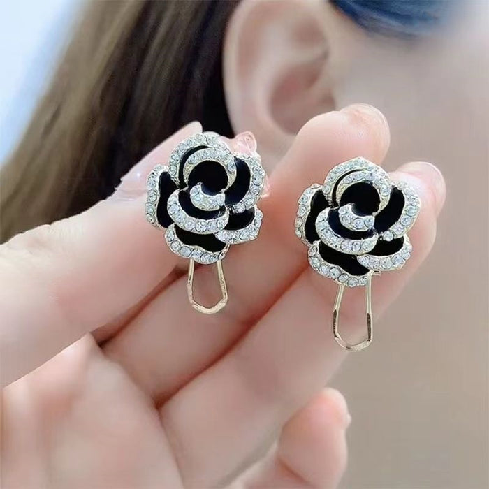 Wholesale Camellia Ear Clip Alloy Earrings JDC-ES-Chengx013