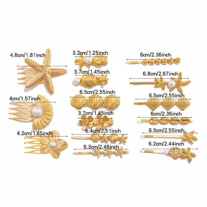 Wholesale Personalized Star Flower Hair Accessories Hairclip Star Shell One Word Clip Female