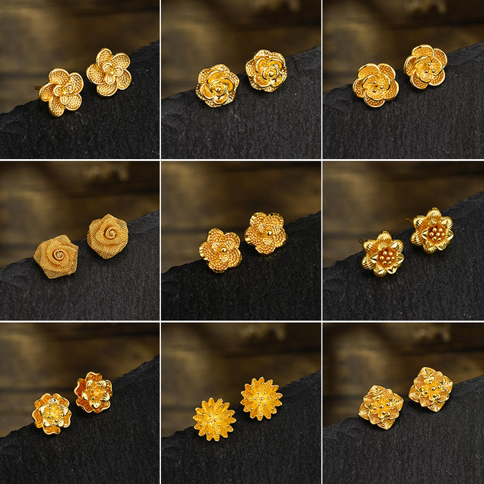 Wholesale Simulation Flower Women's High-end Sense Niche Fashion Retro Earrings JDC-ES-XP001