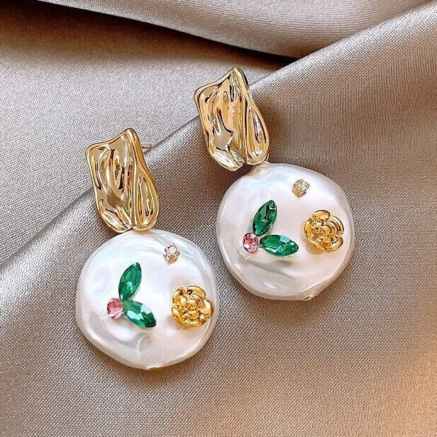 Wholesale Baroque Pearl Earrings Women's 925 Silver Needle