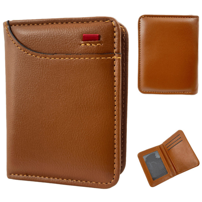 Wholesale PU Leather Men' s Multi-Card Wallet Vertical Card Holder Fashion Accessory MOQ：3