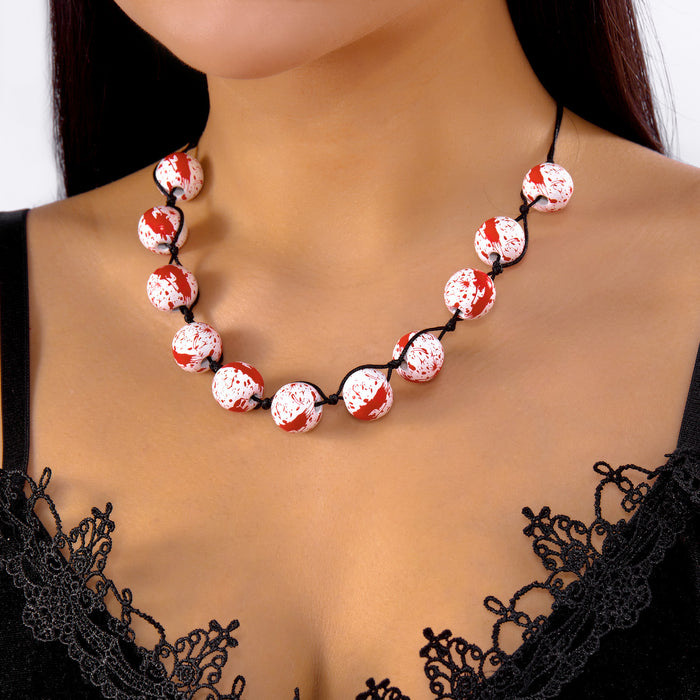Wholesale Halloween Party Accessories Necklace Pumpkin Ghost Face Pendant Necklace