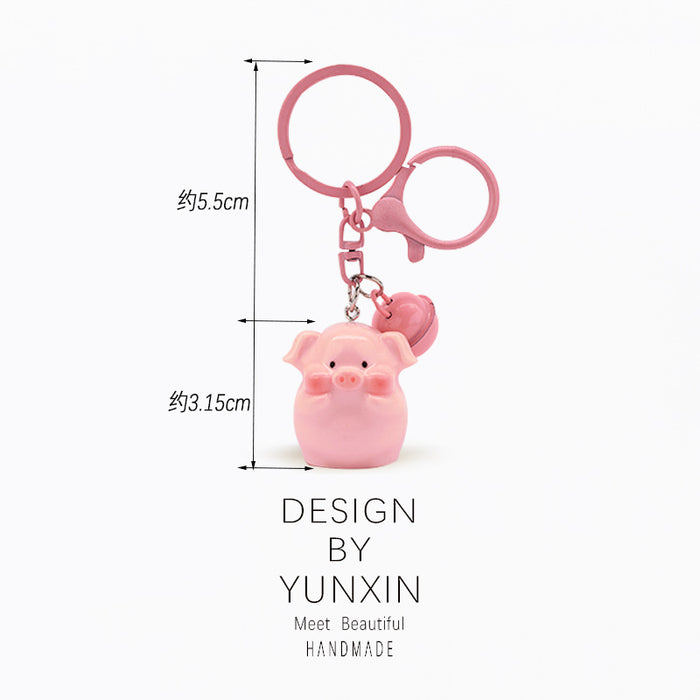 Wholesale Cute three-dimensional super cute bell pig keychain pendant backpack decoration pendant couple