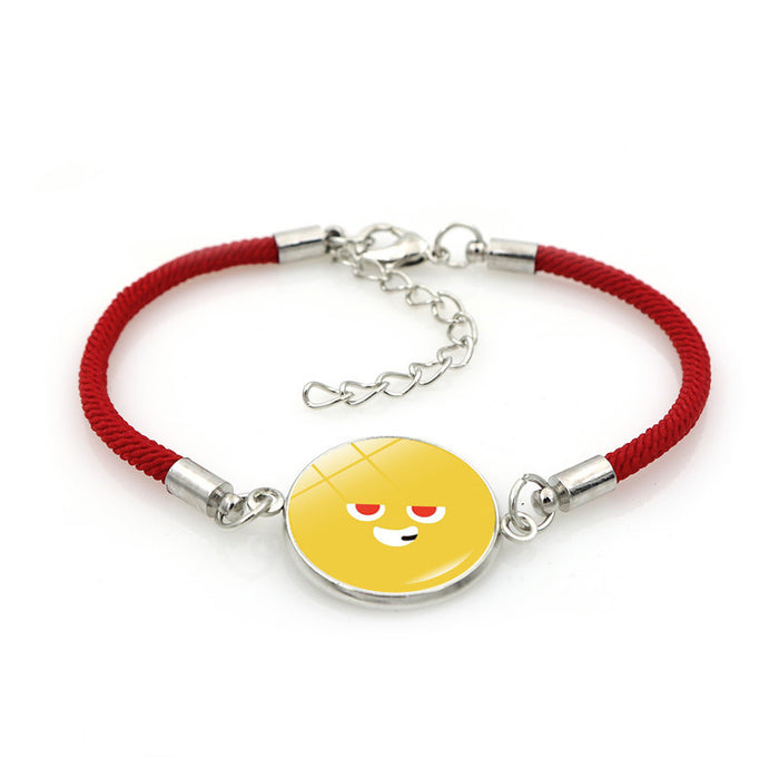 Wholesale Fan support bracelet does not fade women' s hand jewelry star five ball expression package braided bracelet gift