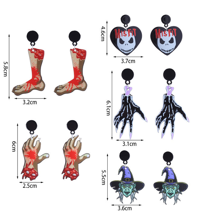 Wholesale  Series Horror Bloodstain Acrylic Earrings Claw  Earrings