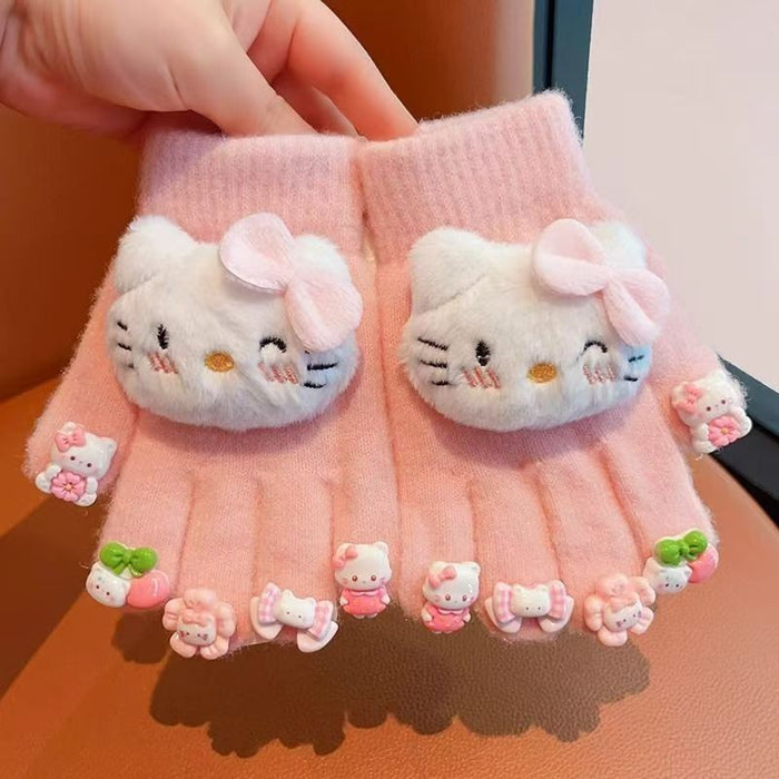 Wholesale Cute plush fleece-lined and thickened gloves