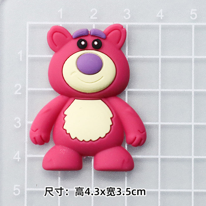 Wholesale 5pcs Cartoon bear soft rubber accessories cream rubber mobile phone case hole shoes hair accessories material bag