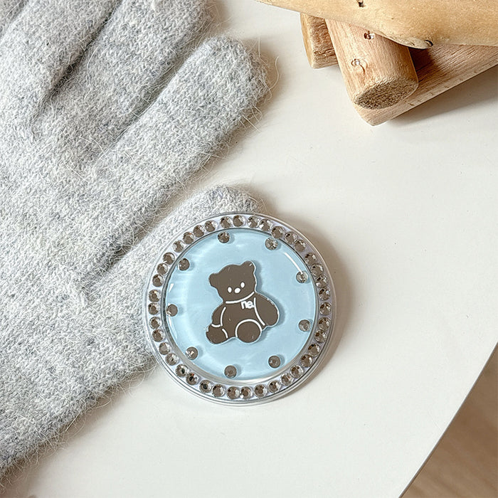 Wholesale Bear-Shaped Mirror Phone Holder with Rhinestones