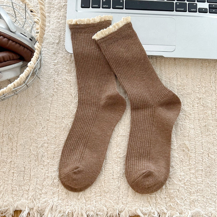 Wholesale Vintage mid tube pile socks for wearing and matching socks