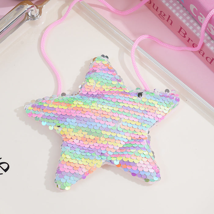 Wholesale Chic Sequined Star Coin Purse Polyester Wallet for Kids Everyday Use Resale