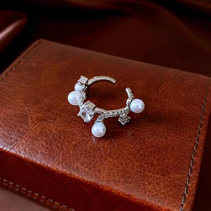 Wholesale Zircon Pearl Open Ring Simple Fashion Handpiece Wholesale