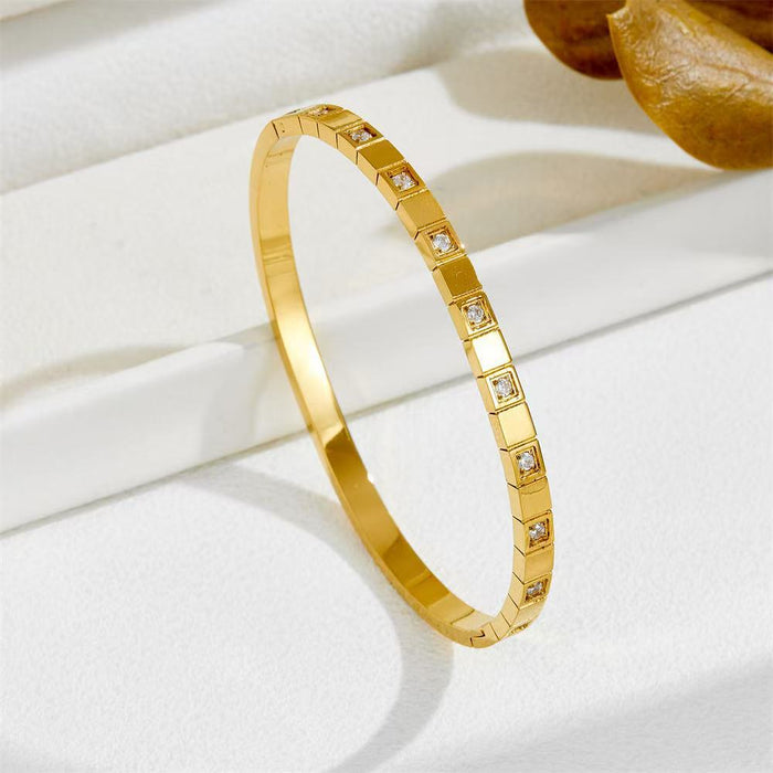 Wholesale Six-pointed Star Buckle Gold Plated Stainless Steel Zirconium Bracelet