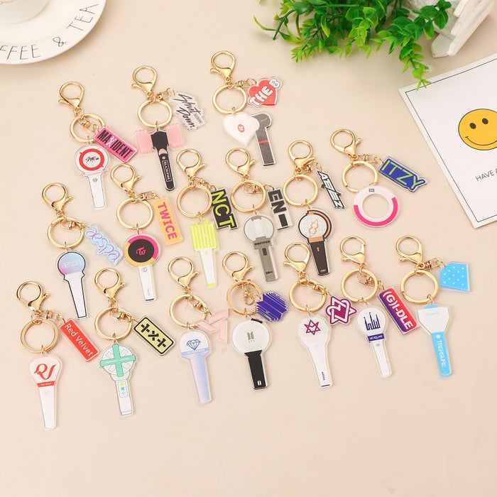 Wholesale Acrylic Support Light Keychain JDC-KC-ZhangX001