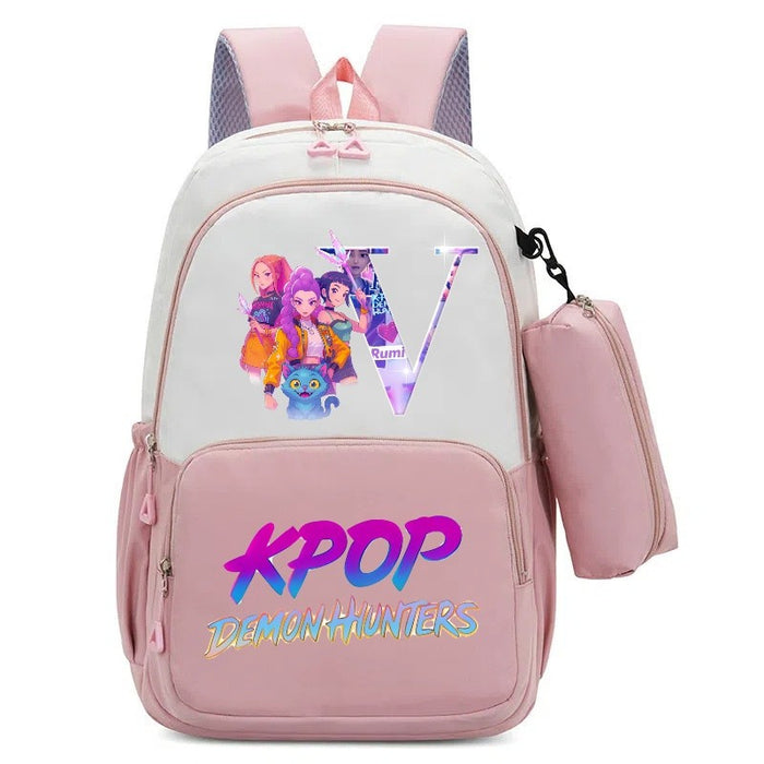 Wholesale Alphabet Cartoon Print Two-Piece Backpack Set for Primary and Middle School Students