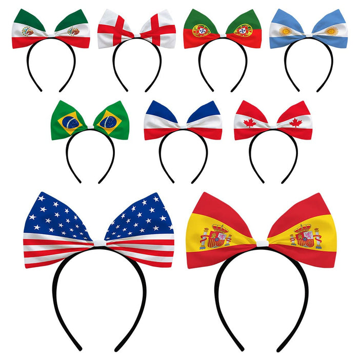 Wholesale 3pcs World Cup Headbands with Bows Decorations