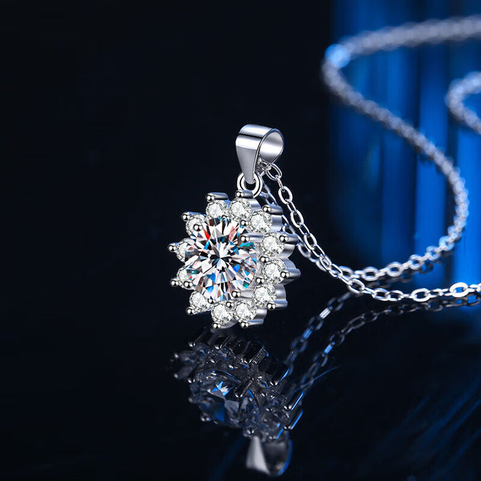 Wholesale Necklace, pure silver sunflower pendant, accessory