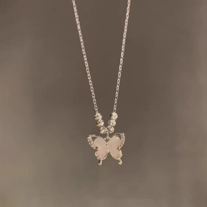 Wholesale  Cat's Eye Butterfly Necklace Women's  Chain Necklace Chain