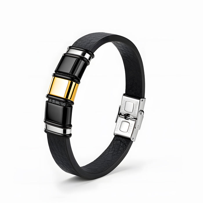 Wholesale Men' s Bamboo Stainless Steel Bracelet Fashion Accessory